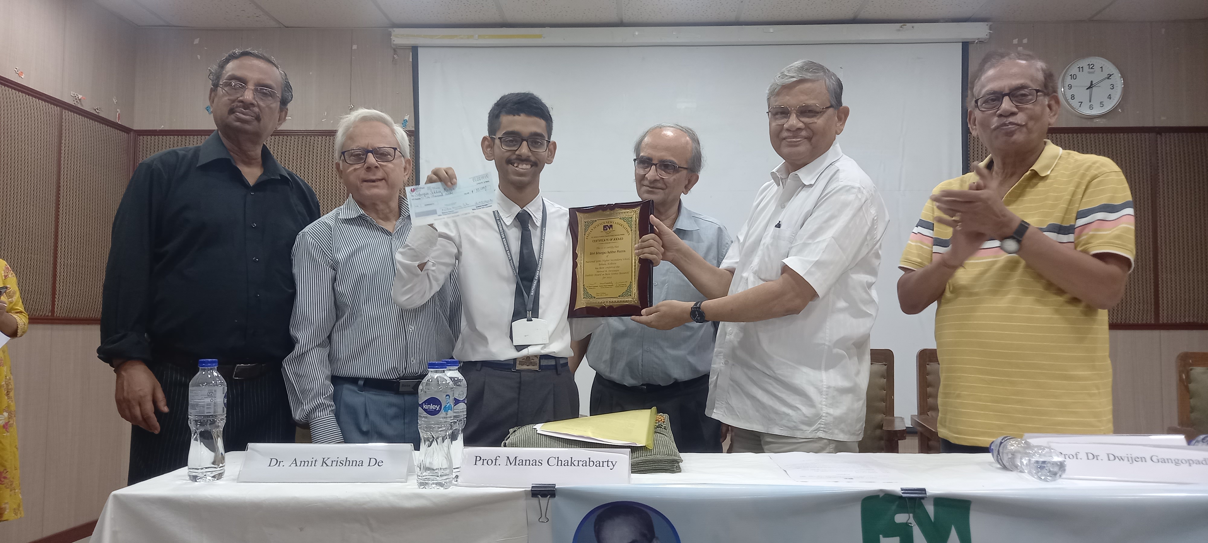 ISNA, Mrinal K. Dewanjee 'Students Award on Basic Science Research' for the year, 2024, Date: 1st July, 2025